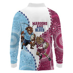 QLD Maroons and NSW Blues 2025 Long Sleeve Polo Shirt Come On Together