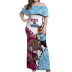 QLD Maroons and NSW Blues 2025 Off Shoulder Maxi Dress Come On Together