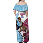 QLD Maroons and NSW Blues 2025 Off Shoulder Maxi Dress Come On Together