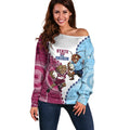 QLD Maroons and NSW Blues 2025 Off Shoulder Sweater Come On Together
