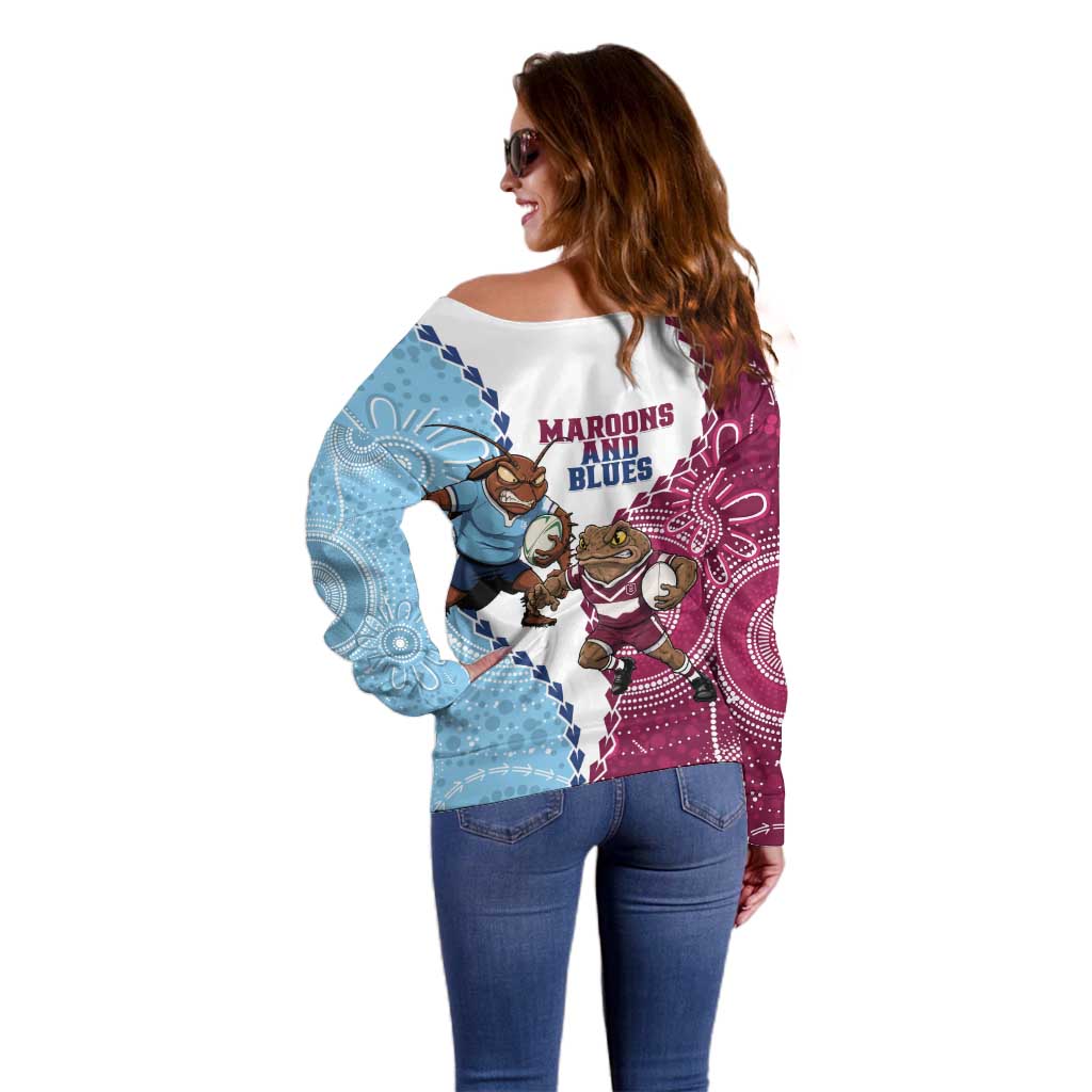 QLD Maroons and NSW Blues 2025 Off Shoulder Sweater Come On Together