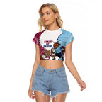 QLD Maroons and NSW Blues 2025 Raglan Cropped T Shirt Come On Together