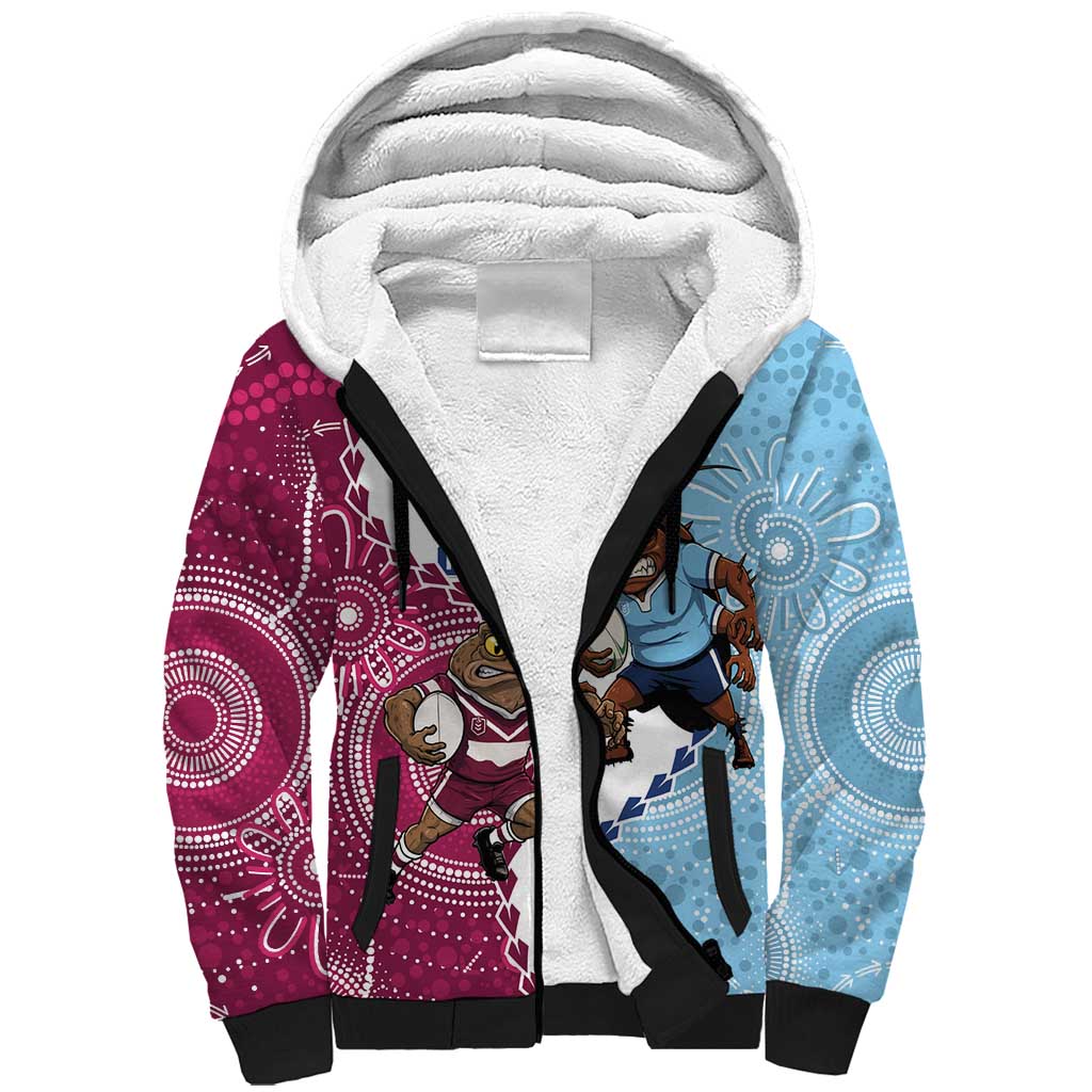 QLD Maroons and NSW Blues 2025 Sherpa Hoodie Come On Together