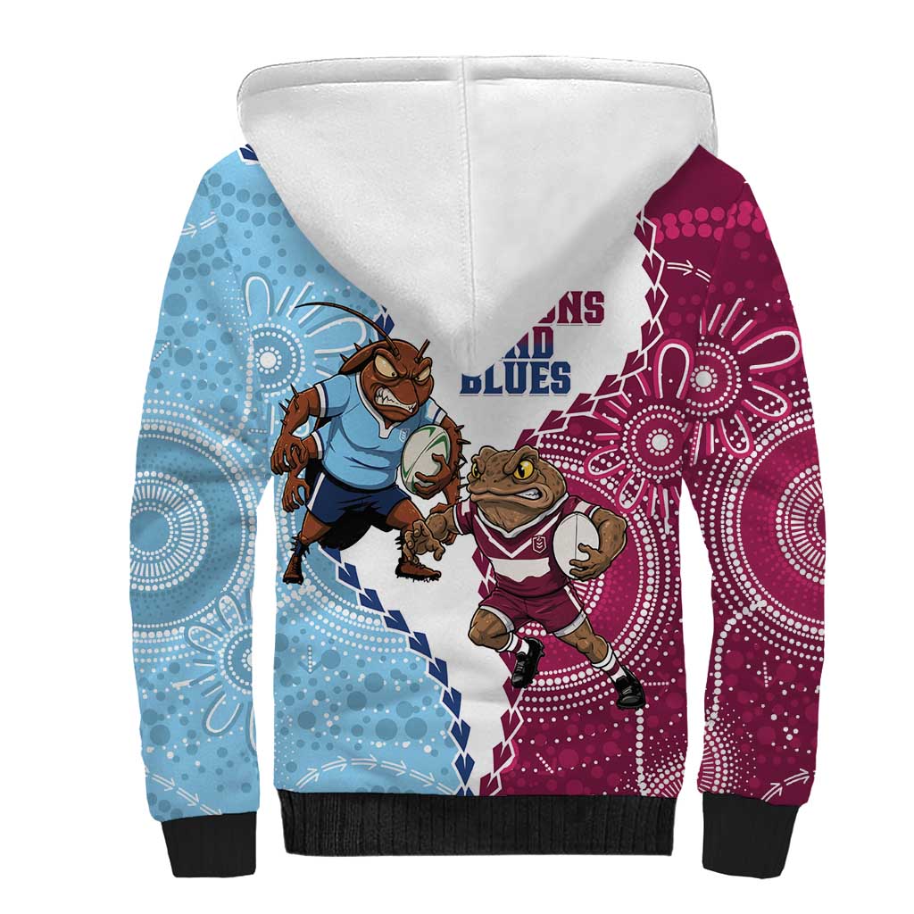 QLD Maroons and NSW Blues 2025 Sherpa Hoodie Come On Together