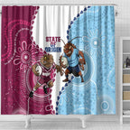 QLD Maroons and NSW Blues 2025 Shower Curtain Come On Together