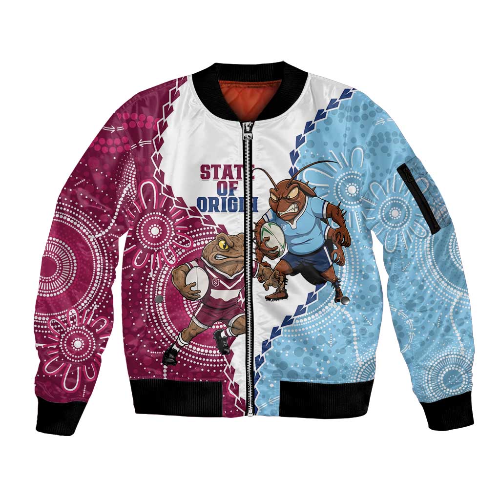 QLD Maroons and NSW Blues 2025 Sleeve Zip Bomber Jacket Come On Together
