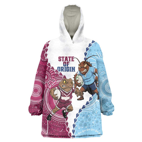 QLD Maroons and NSW Blues 2025 Wearable Blanket Hoodie Come On Together