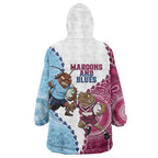 QLD Maroons and NSW Blues 2025 Wearable Blanket Hoodie Come On Together