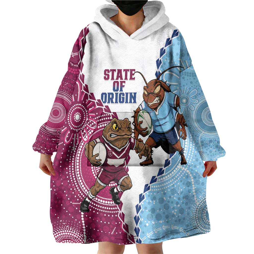QLD Maroons and NSW Blues 2025 Wearable Blanket Hoodie Come On Together