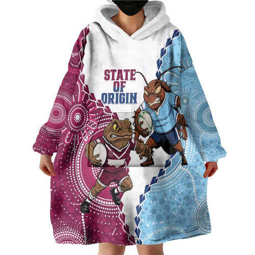 QLD Maroons and NSW Blues 2025 Wearable Blanket Hoodie Come On Together