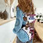 QLD Maroons and NSW Blues 2025 Women Casual Shirt Come On Together