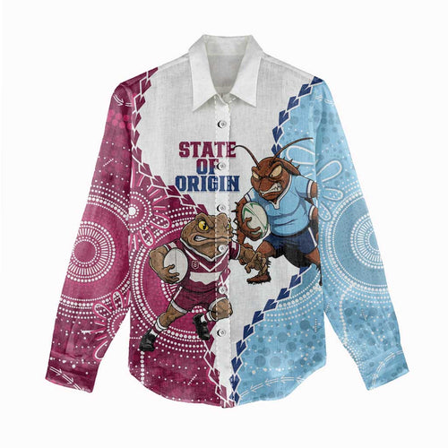 QLD Maroons and NSW Blues 2025 Women Casual Shirt Come On Together