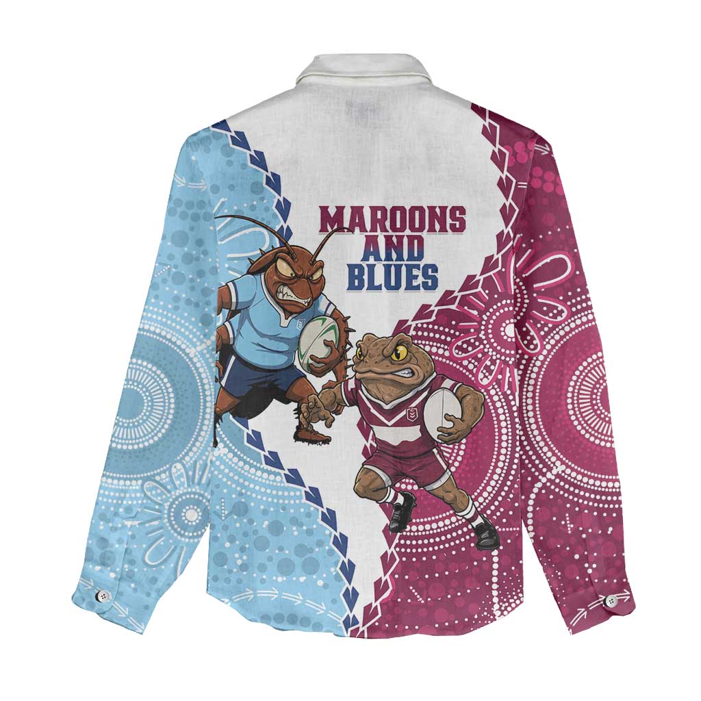QLD Maroons and NSW Blues 2025 Women Casual Shirt Come On Together