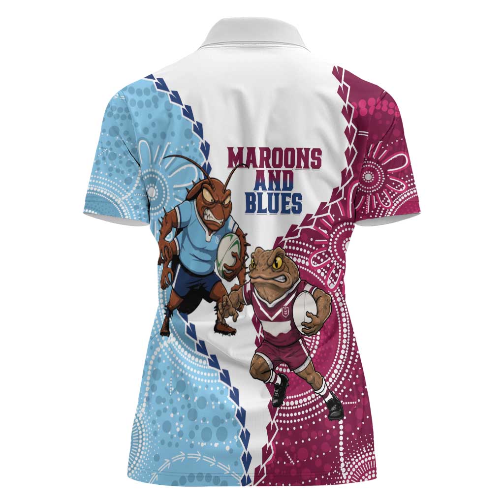 QLD Maroons and NSW Blues 2025 Women Polo Shirt Come On Together