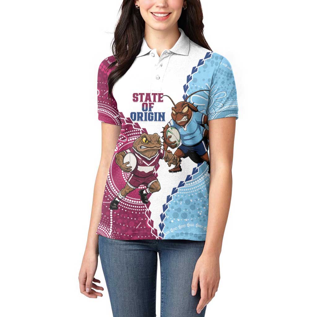 QLD Maroons and NSW Blues 2025 Women Polo Shirt Come On Together