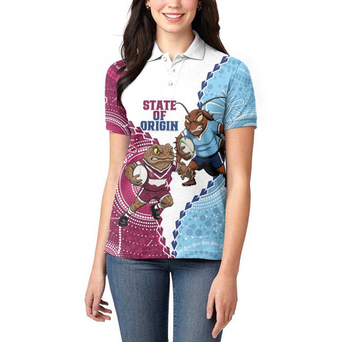 QLD Maroons and NSW Blues 2025 Women Polo Shirt Come On Together