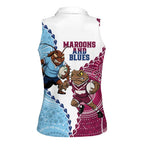 QLD Maroons and NSW Blues 2025 Women Sleeveless Polo Shirt Come On Together