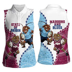 QLD Maroons and NSW Blues 2025 Women Sleeveless Polo Shirt Come On Together