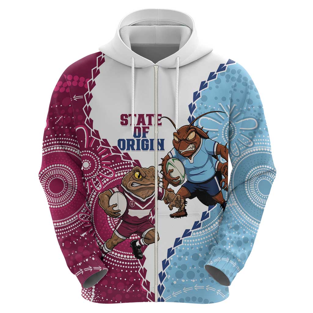 QLD Maroons and NSW Blues 2025 Zip Hoodie Come On Together