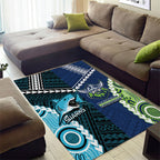 Rugby Sharks and Raiders Area Rug 2026 Together Aboriginal Polynesian Pattern