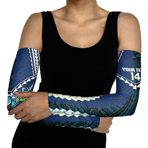 Custom Rugby Sharks and Raiders Arm Sleeves 2026 Together Aboriginal Polynesian Pattern