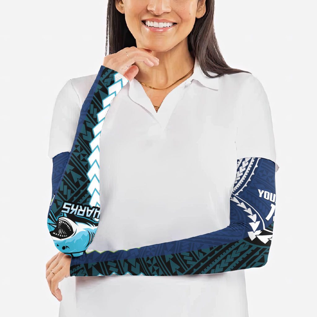 Custom Rugby Sharks and Raiders Arm Sleeves 2026 Together Aboriginal Polynesian Pattern