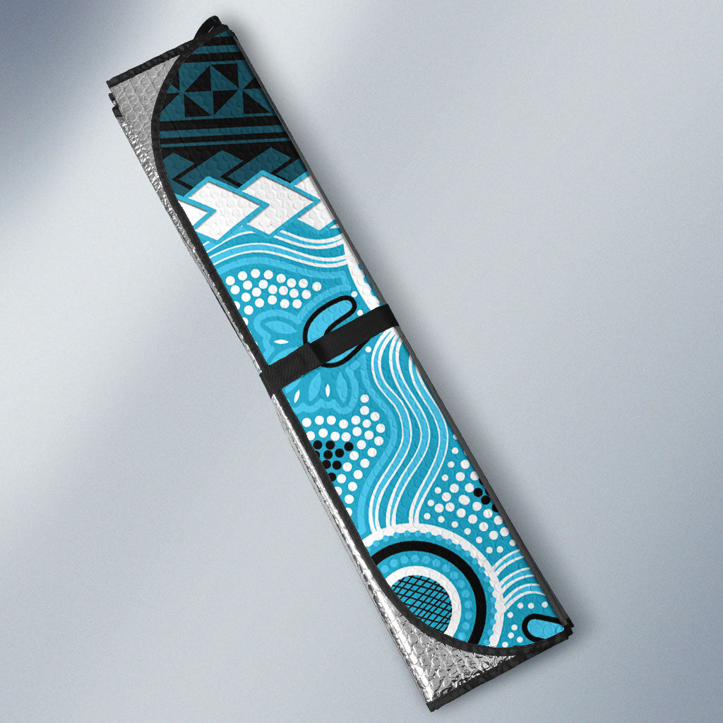 Rugby Sharks and Raiders Auto Sun Shade 2026 Together Aboriginal Polynesian Pattern