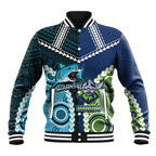 Custom Rugby Sharks and Raiders Baseball Jacket 2026 Together Aboriginal Polynesian Pattern