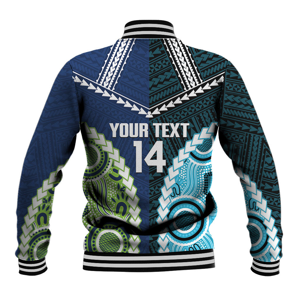 Custom Rugby Sharks and Raiders Baseball Jacket 2026 Together Aboriginal Polynesian Pattern