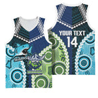 Custom Rugby Sharks and Raiders Basketball Jersey 2026 Together Aboriginal Polynesian Pattern