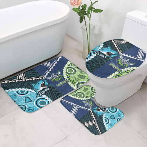 Rugby Sharks and Raiders Bathroom Set 2026 Together Aboriginal Polynesian Pattern