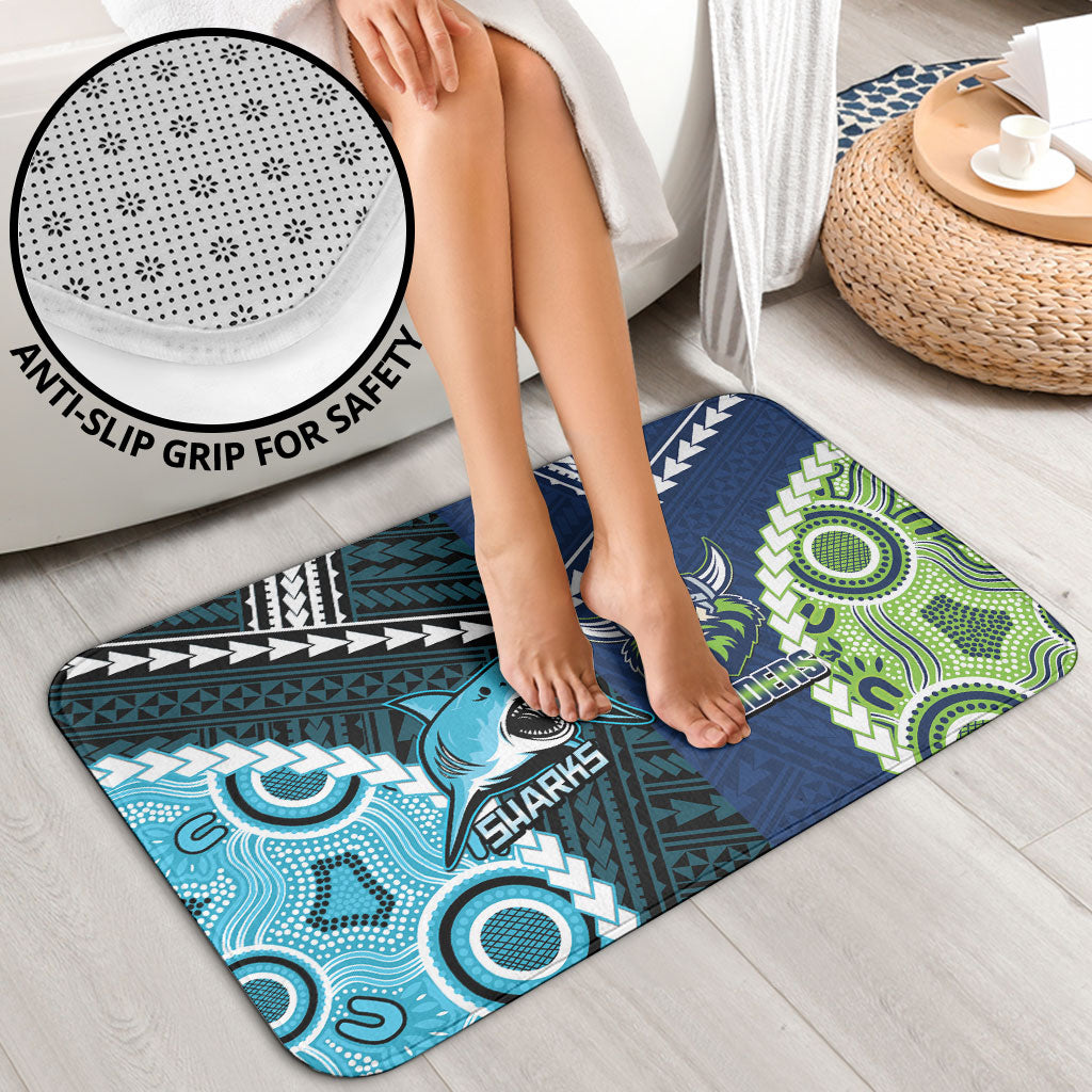 Rugby Sharks and Raiders Bathroom Set 2026 Together Aboriginal Polynesian Pattern