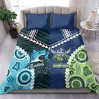 Rugby Sharks and Raiders Bedding Set 2026 Together Aboriginal Polynesian Pattern