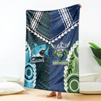 Rugby Sharks and Raiders Blanket 2026 Together Aboriginal Polynesian Pattern