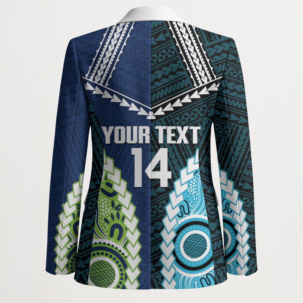 Custom Rugby Sharks and Raiders Blazer 2026 Together Aboriginal Polynesian Pattern