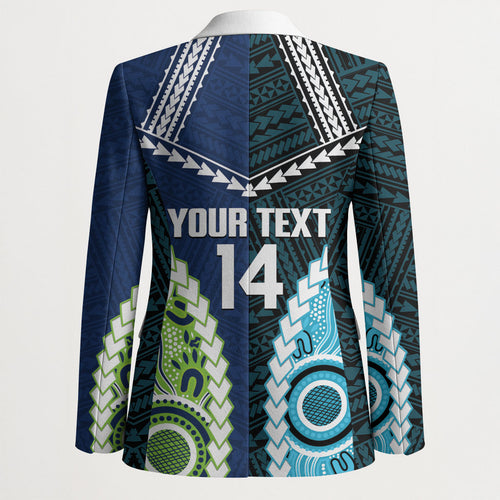 Custom Rugby Sharks and Raiders Blazer 2026 Together Aboriginal Polynesian Pattern