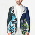 Custom Rugby Sharks and Raiders Blazer 2026 Together Aboriginal Polynesian Pattern