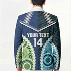Custom Rugby Sharks and Raiders Blazer 2026 Together Aboriginal Polynesian Pattern
