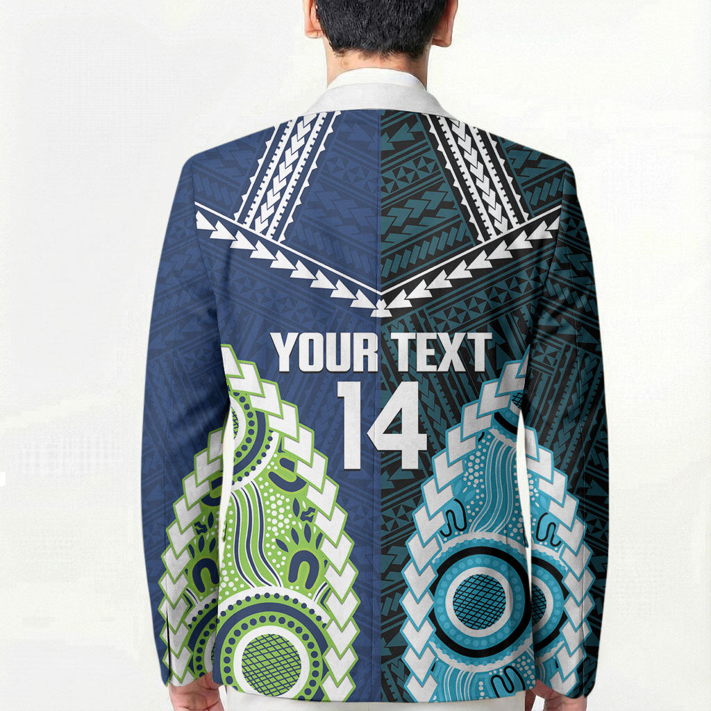 Custom Rugby Sharks and Raiders Blazer 2026 Together Aboriginal Polynesian Pattern