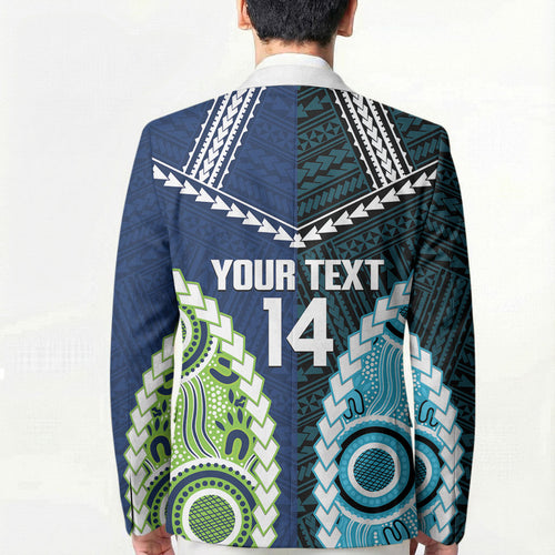 Custom Rugby Sharks and Raiders Blazer 2026 Together Aboriginal Polynesian Pattern