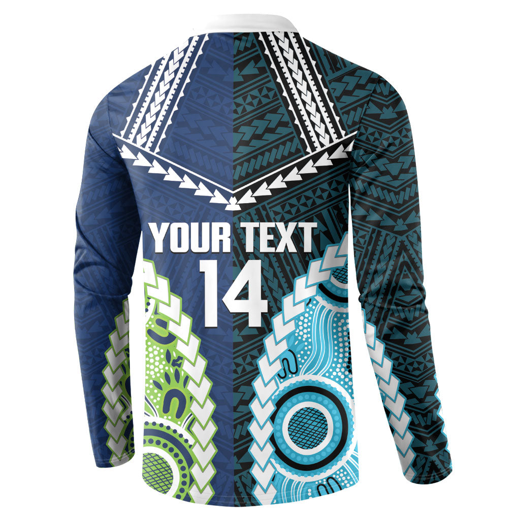 Custom Rugby Sharks and Raiders Button Sweatshirt 2026 Together Aboriginal Polynesian Pattern