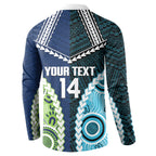 Custom Rugby Sharks and Raiders Button Sweatshirt 2026 Together Aboriginal Polynesian Pattern