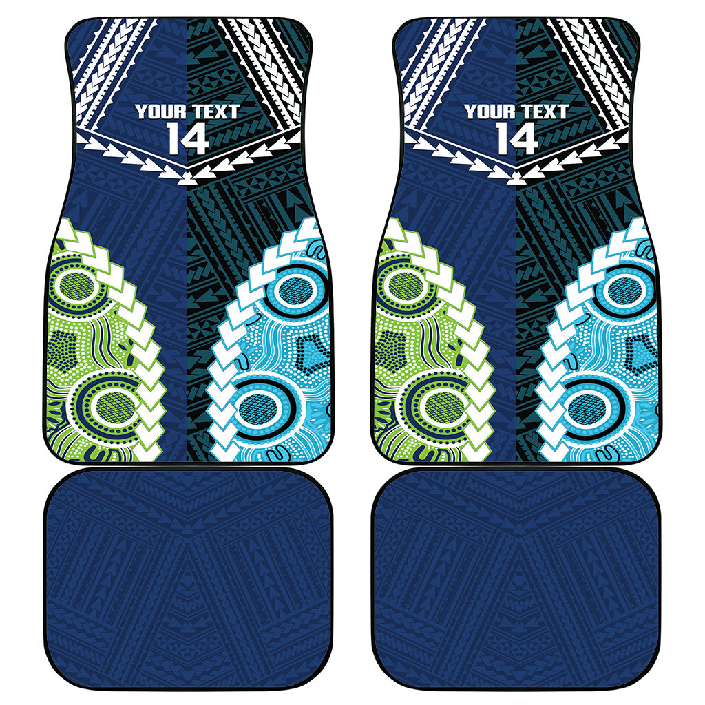 Custom Rugby Sharks and Raiders Car Mats 2026 Together Aboriginal Polynesian Pattern