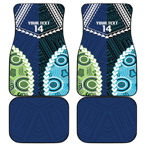 Custom Rugby Sharks and Raiders Car Mats 2026 Together Aboriginal Polynesian Pattern