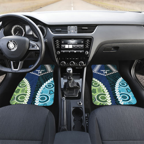 Custom Rugby Sharks and Raiders Car Mats 2026 Together Aboriginal Polynesian Pattern