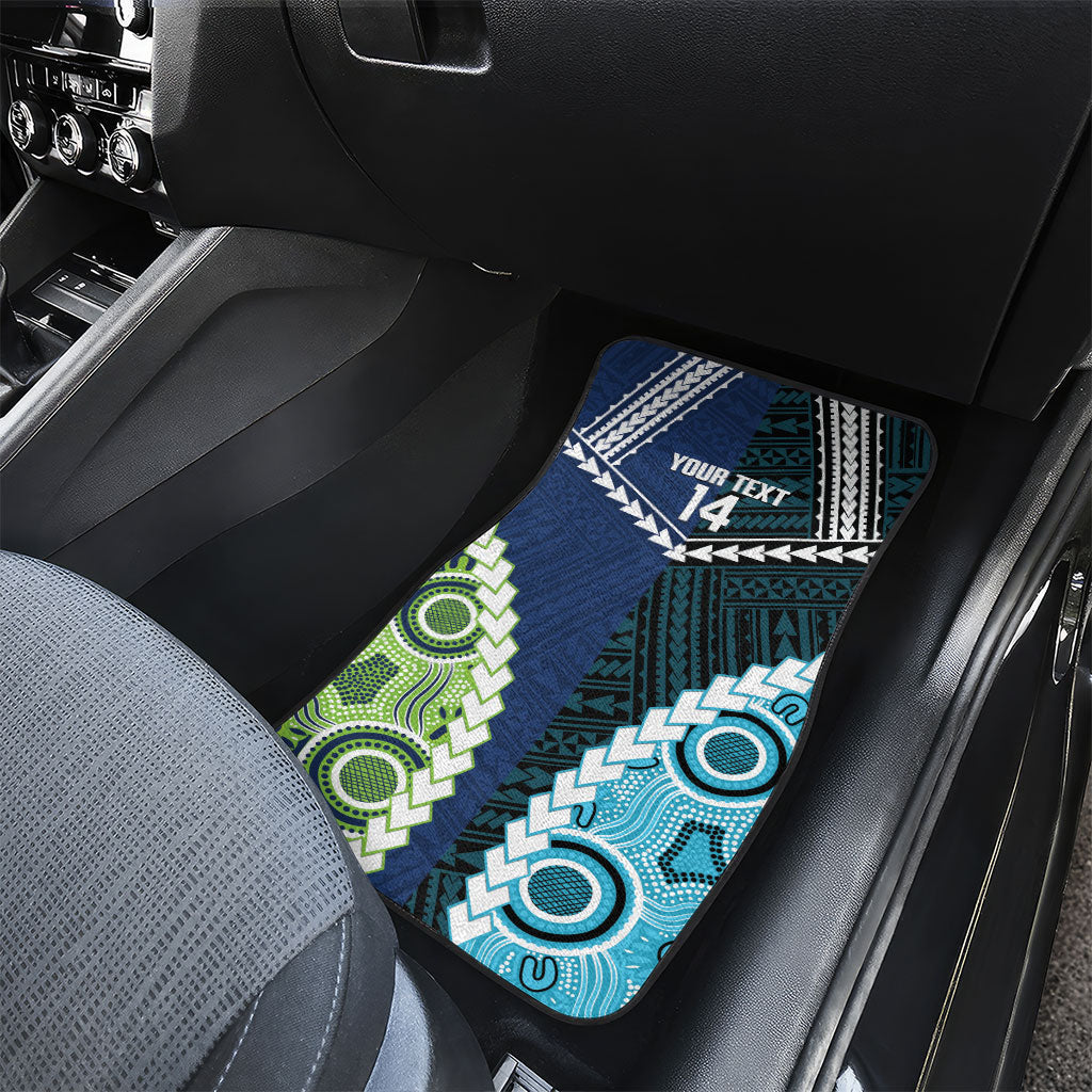 Custom Rugby Sharks and Raiders Car Mats 2026 Together Aboriginal Polynesian Pattern