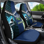 Rugby Sharks and Raiders Car Seat Cover 2026 Together Aboriginal Polynesian Pattern