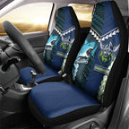 Rugby Sharks and Raiders Car Seat Cover 2026 Together Aboriginal Polynesian Pattern
