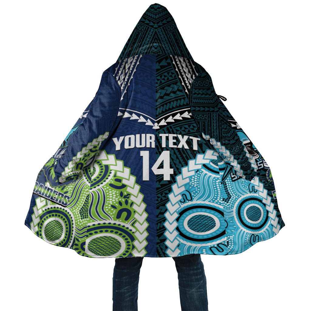 Custom Rugby Sharks and Raiders Cloak 2026 Together Aboriginal Polynesian Pattern