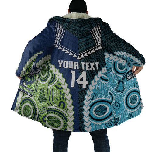 Custom Rugby Sharks and Raiders Cloak 2026 Together Aboriginal Polynesian Pattern